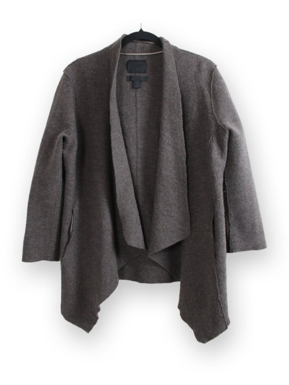 500 Maison Cinqcent Wool Draped Open Front Cardigan Size 10